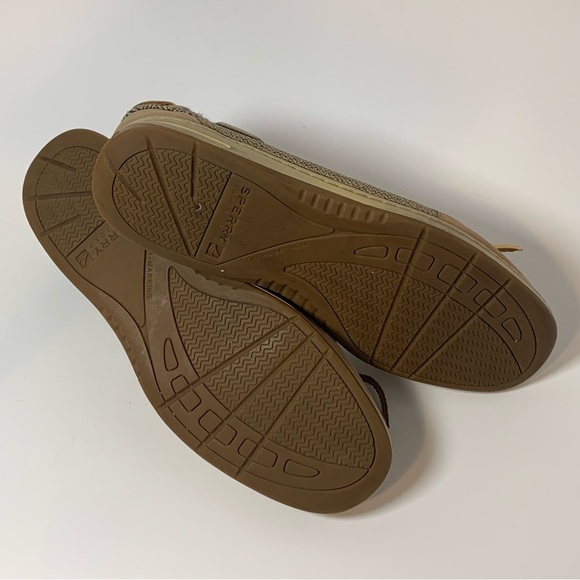 Sperry Angelfish Herringbone Gold Laces Boat Slip On Shoes Flats Women's 9M - Picture 2 of 4